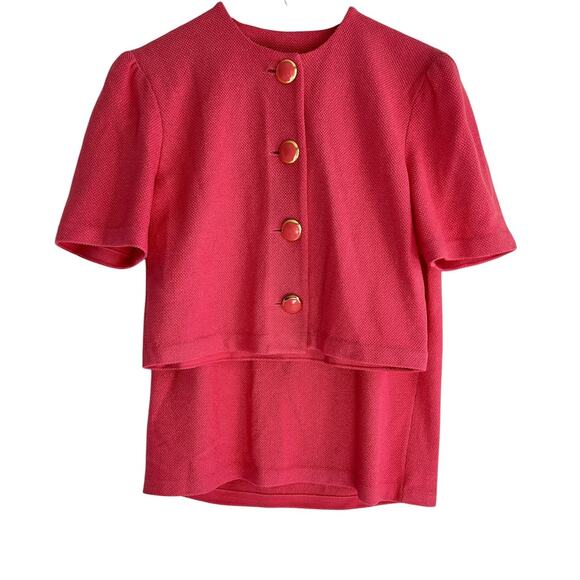 Vintage St. John Women's Size 6 Pink Santana Knit Blazer & Skirt Set - Picture 1 of 7